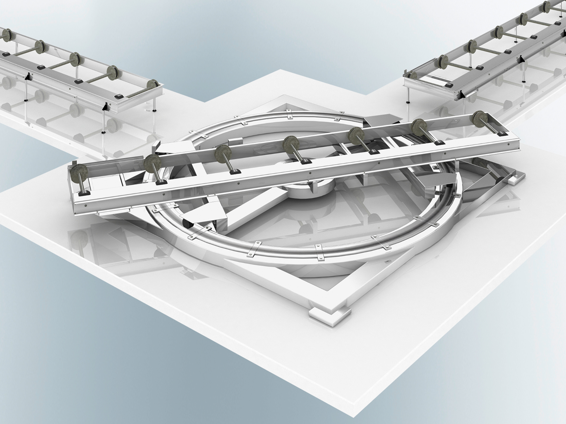 Eckumsetzer Rendering eines silbernen Eckumsetzers