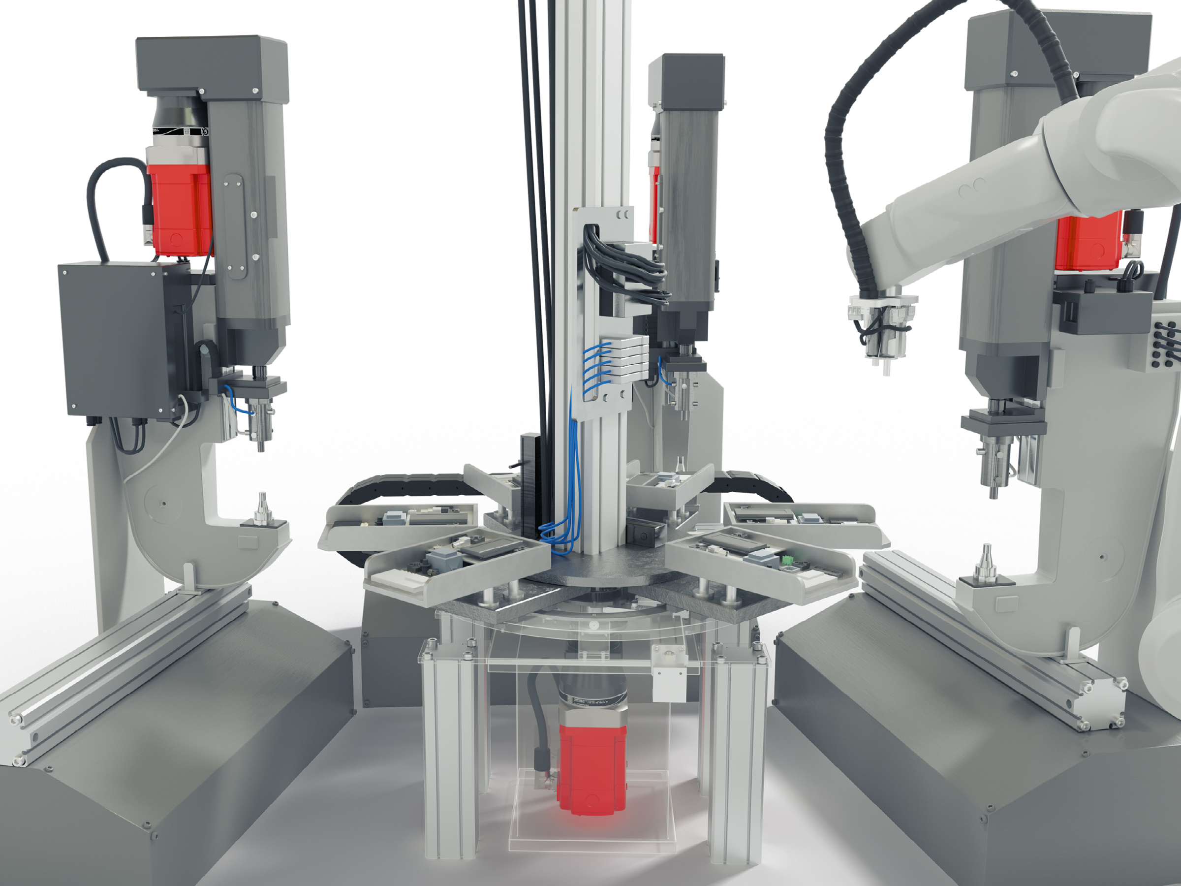 Robotersteuerung Roboterapplikation mit roten Antrieben